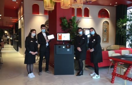 Check-in kiosks and tablets by Tabhotel at Aiden By Best Western Lorient