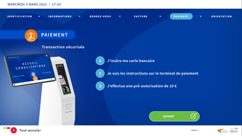 Tabhotel parcours patient sur borne Tabhotel parcours patient sur borne