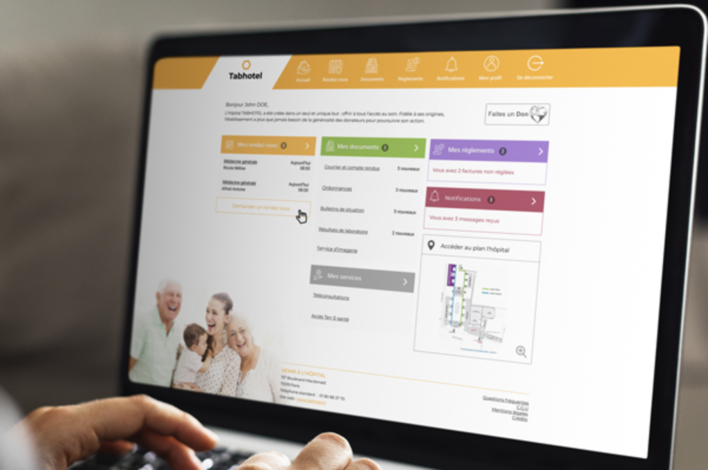 Portail patient santé Tabhotel pour les hôpitaux