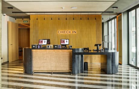 Self check-in kiosk by Tabhotel at the Pestana CR7 Madrid hotel