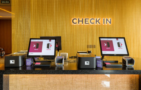 Self check-in kiosk by Tabhotel at the Pestana CR7 Madrid hotel