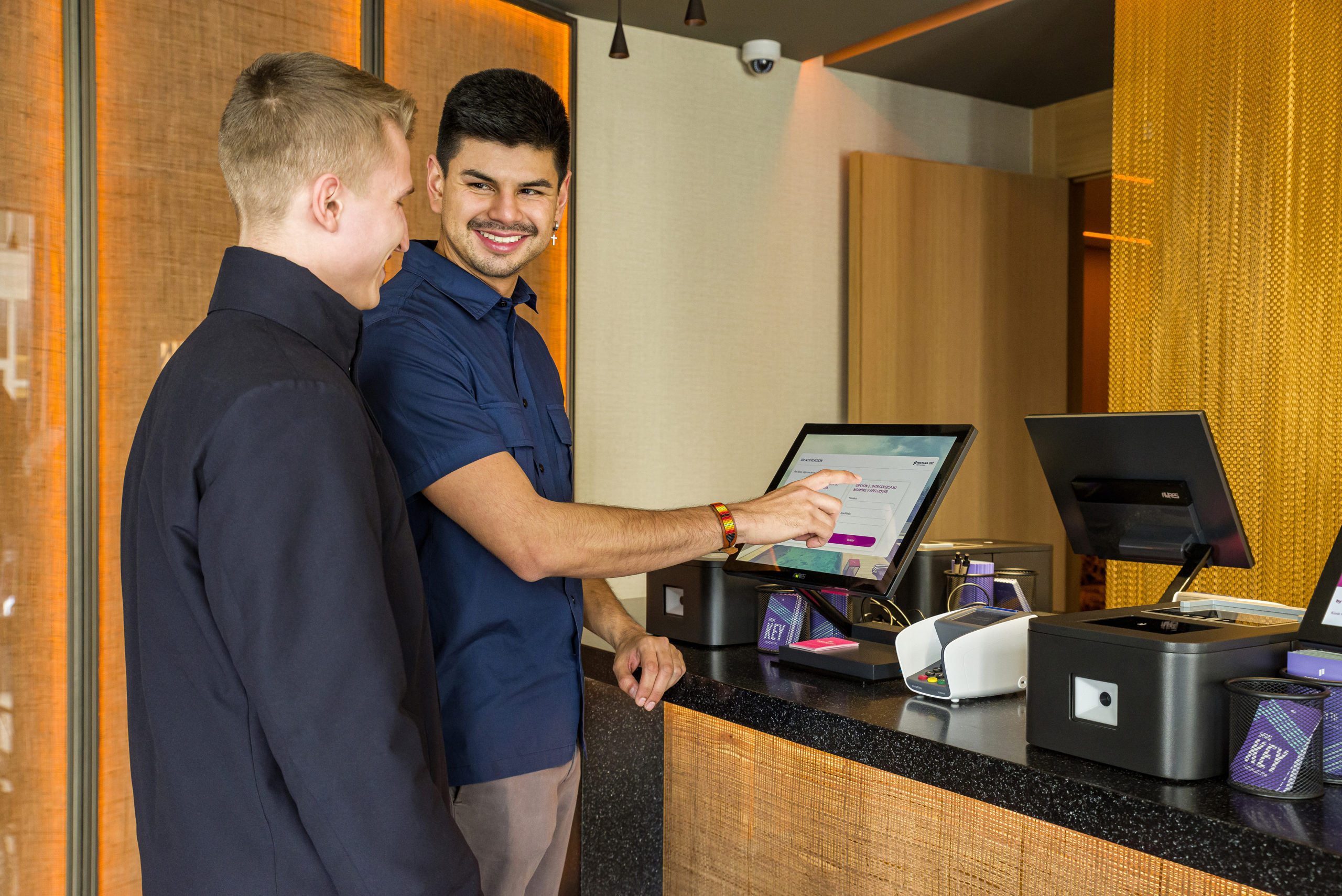 Self check-in kiosk by Tabhotel at the Pestana CR7 Madrid hotel